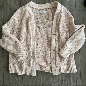 LOFT Balletcore Crochet Knit Ballet Pink Twinset, Cardigan/Matching Knit Tank